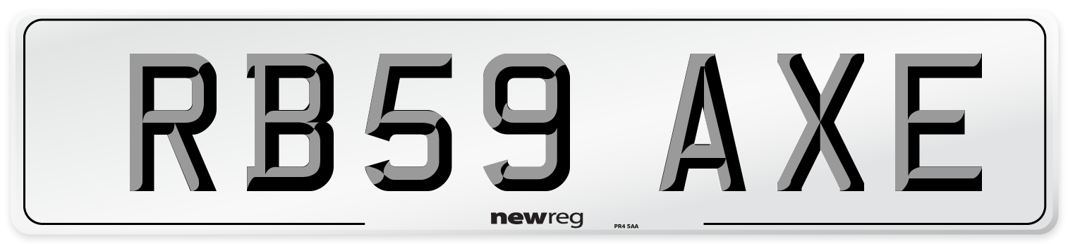 RB59 AXE Number Plate from New Reg
